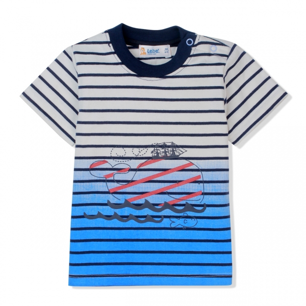 Bộ thun bé trai ngắn Lebe B126016 Trắng