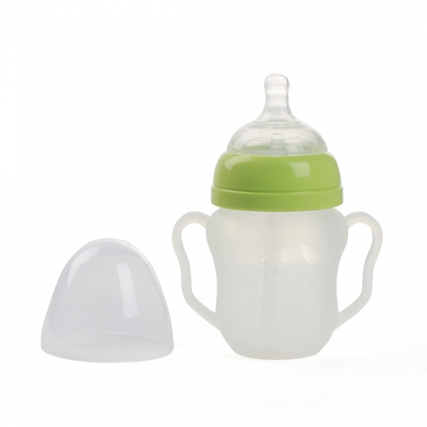 Bình sữa silicone Puttiatti có tay cầm 160ml (Xanh)