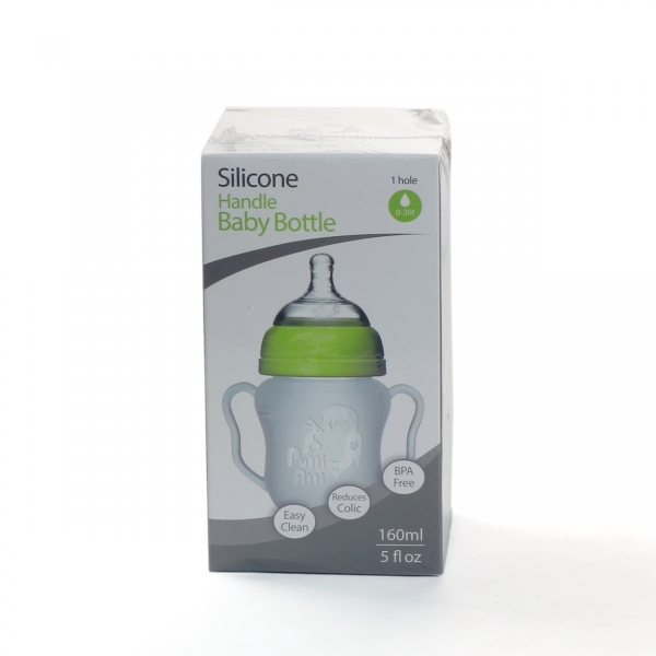 Bình sữa silicone Puttiatti có tay cầm 160ml (Xanh)