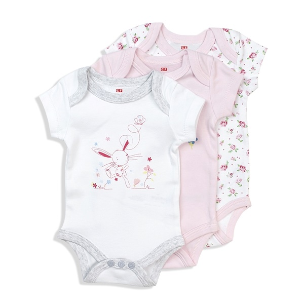 Set 3 body bé gái ngắn CF I117008 Trắng