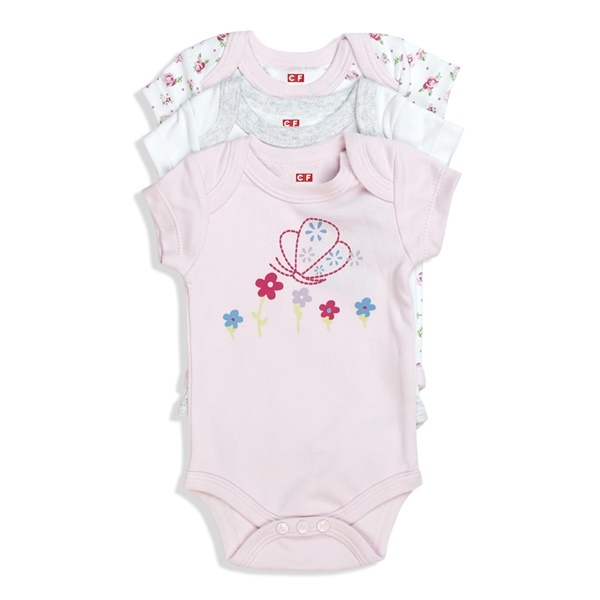 Set 3 body bé gái ngắn CF I117008 Trắng
