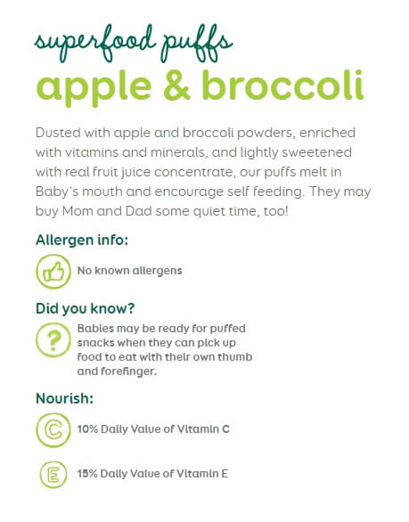 Thực phẩm bổ sung bánh xốp ăn dặm vị táo và bông cải xanh Happy Baby