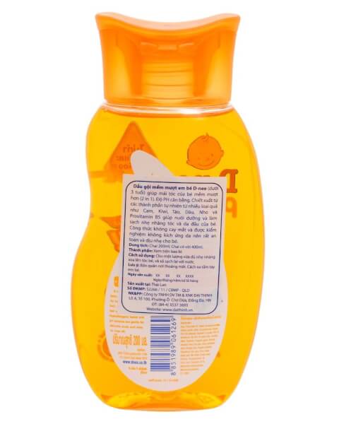 Dầu gội mềm mượt em bé D-nee Baby - Dưới 3 tuổi Cam 200ml
