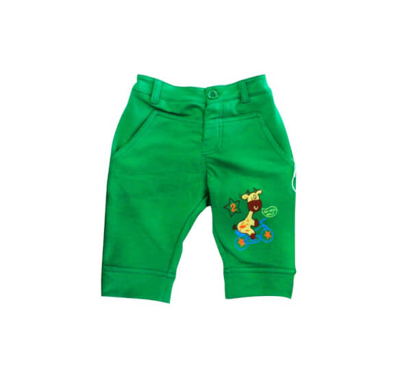 Quần thun lửng bé trai thêu hưu_xanh lá