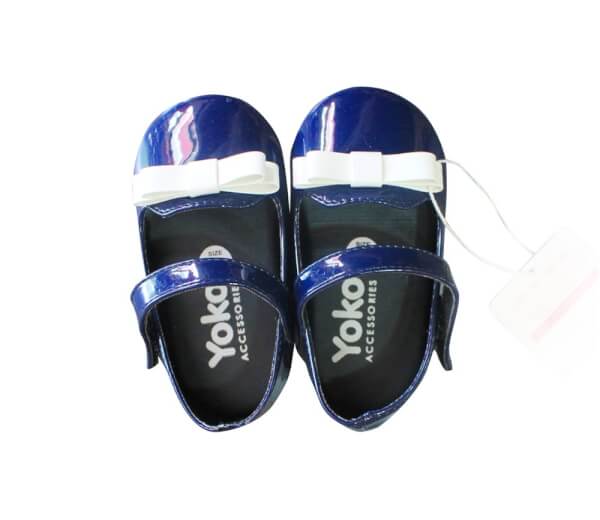 Giày bé gái lưỡi gà đính nơ đôi_ Đỏ đô