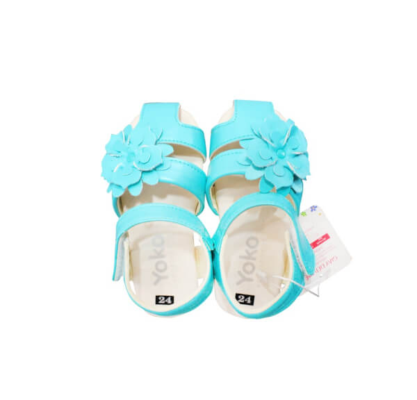 Sandal rọ bé gái đính hoa xòe_Xanh mint
