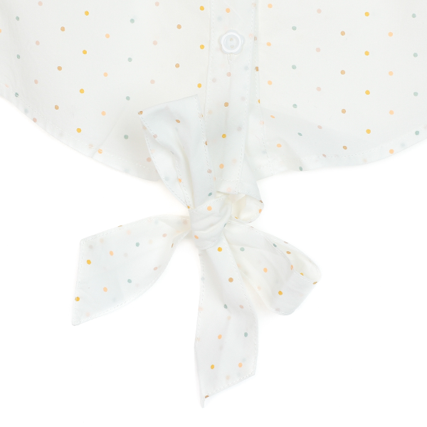 Áo vải bé gái sát nách thắt nơ lai