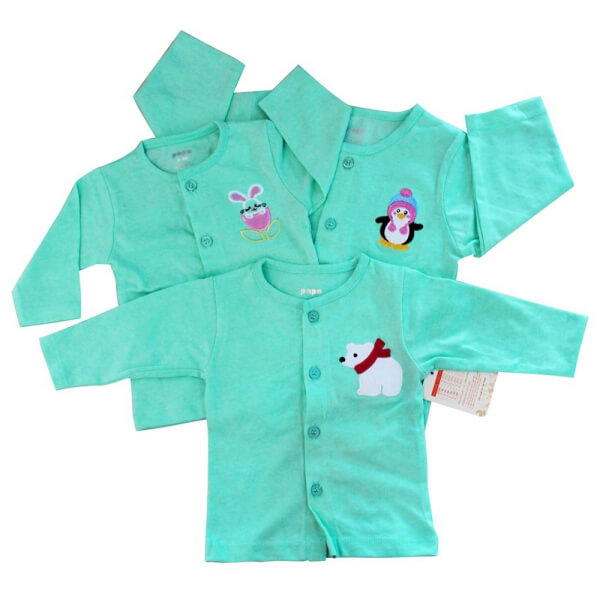 Áo sơ sinh cài giữa tay dài Papa