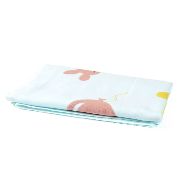 Khăn lông Mollis 60*120 - màu trắng,vải mùng 2 lớp,B581