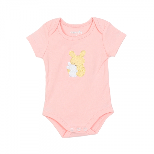 Body tam giác tay ngắn bé gái thêu thỏ_Carrot