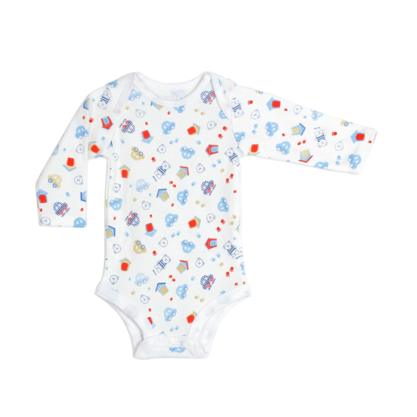 Body tam giác tay dài in gấu và ô tô Carrot