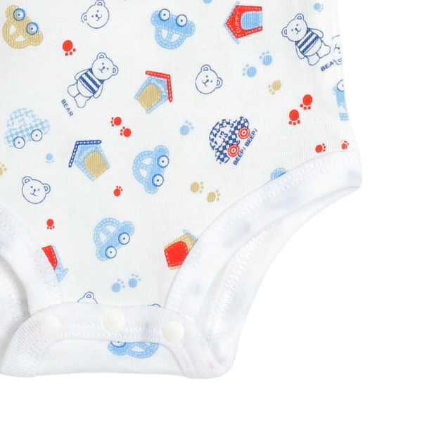 Body tam giác tay dài in gấu và ô tô Carrot