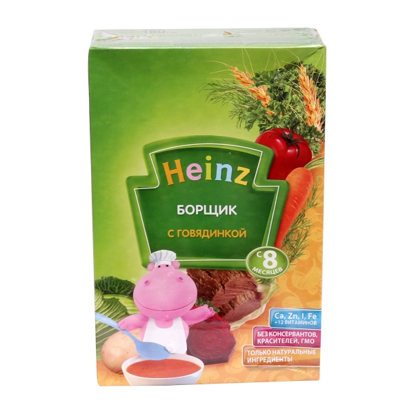 Cháo bột Heinz Rau củ Thịt Bò, 8 tháng, 160g