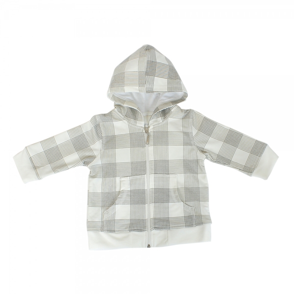 Áo khoác thun bé trai in caro lớn