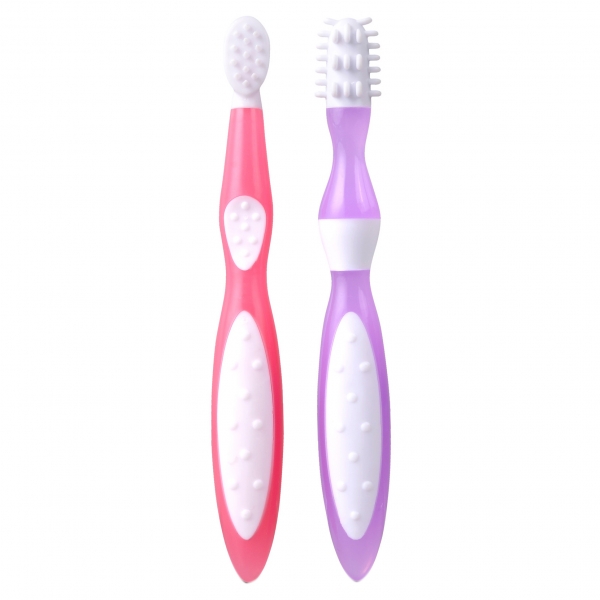 Bàn chải tập đánh răng 2 giai đoạn Kidsme - đỏ và tím