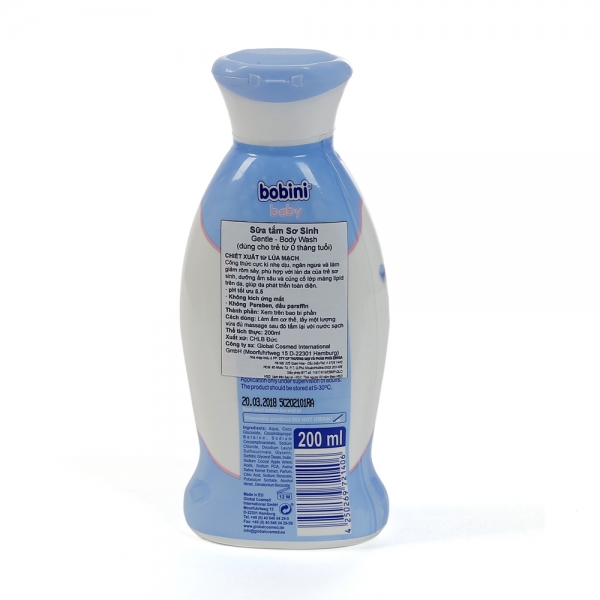 Sữa tắm sơ sinh Bobini, 200ml