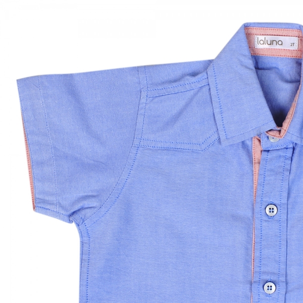 Áo vải bé trai tay ngắn Laluna B056027