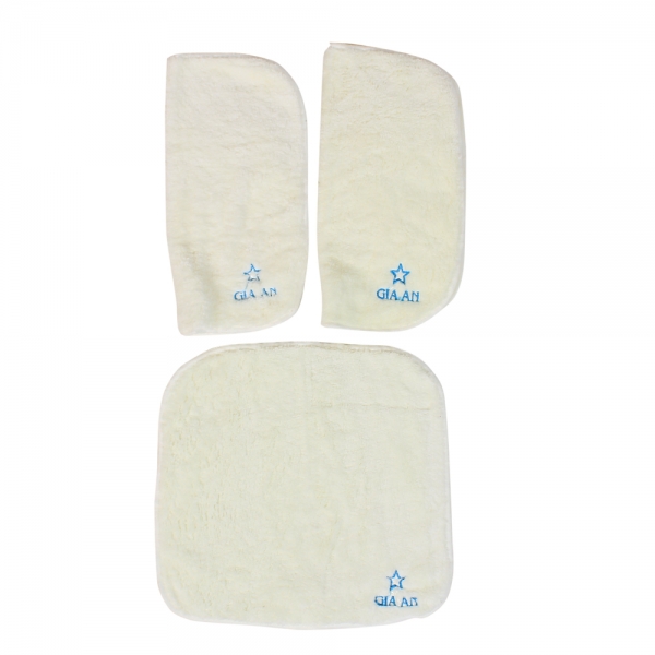 Combo 3 khăn microfiber nhỏ siêu mềm Gia An, 25x25 cm, kem