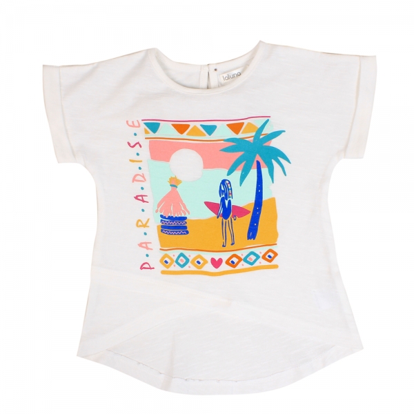 Áo thun bé gái tay ngắn Laluna G096004