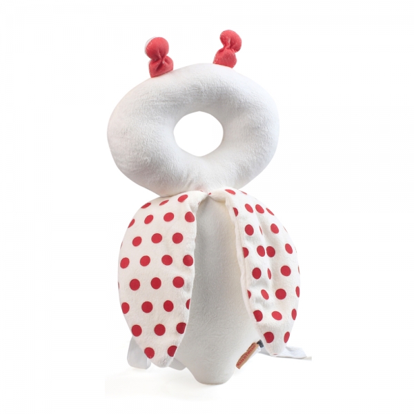 Gối đỡ bảo vệ đầu, lưng cho bé đom đóm chấm bi đỏ