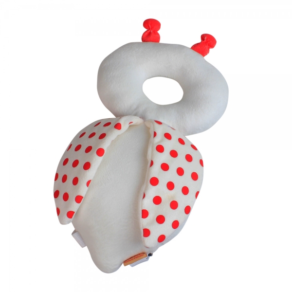 Gối đỡ bảo vệ đầu, lưng cho bé đom đóm chấm bi đỏ