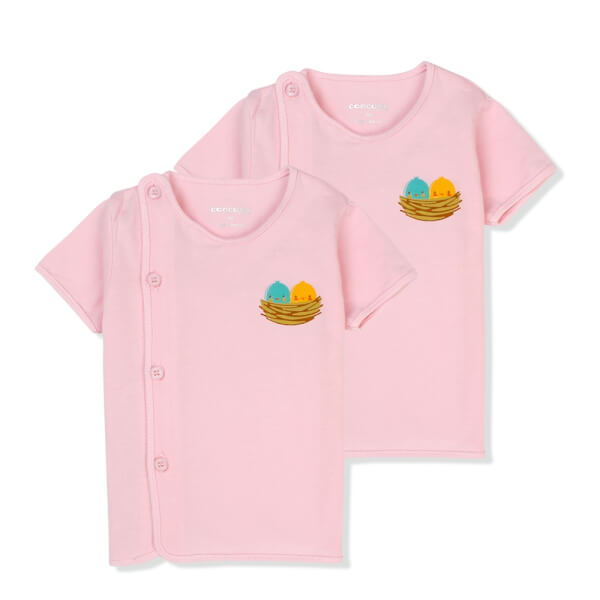Set 2 Áo sơ sinh cài chéo tay ngắn Concung SGL Hồng