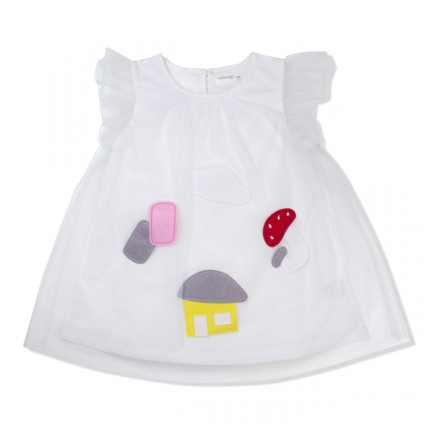 Đầm vải bé gái Concung G067006 Trắng