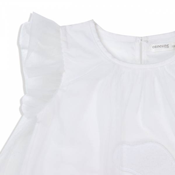 Đầm vải bé gái Concung G067006 Trắng