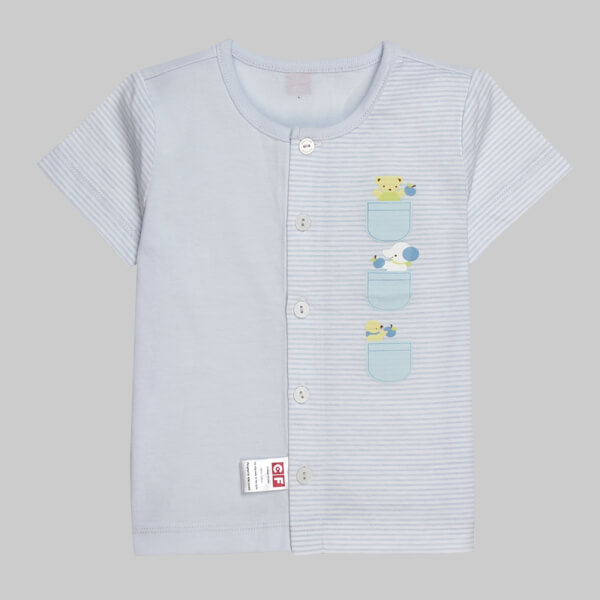 Bộ thun bé trai ngắn CF B068007 Xanh