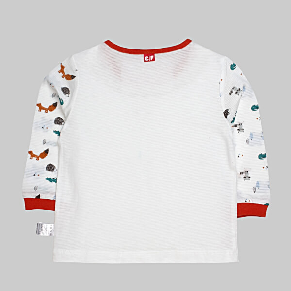 Bộ thun bé trai dài CF B068004 Trắng