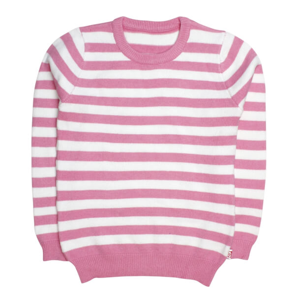 Áo len bé gái tay dài CF G128023 (7-8Y,sọc hồng)