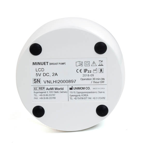 Máy hút sữa điện đôi Unimom Minuet LCD có pin sạc UM872019