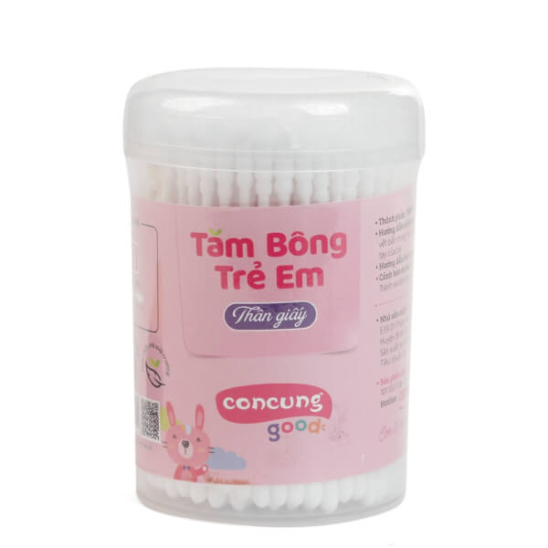 Tăm bông trẻ em ConCung Good thân giấy 200 que/ hộp