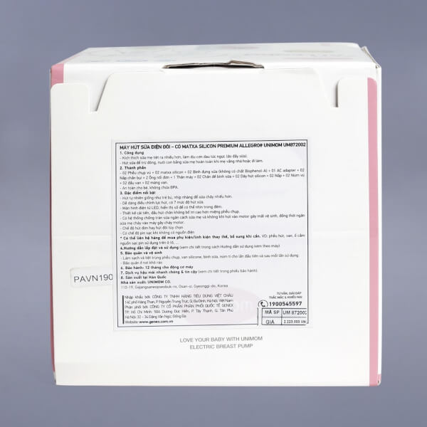 Máy hút sữa điện đôi có pin sạc Premium Allegro Unimom UM872002