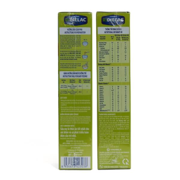 Combo 2 Bột ăn dặm RIDIELAC GOLD Heo bó xôi HG 200g