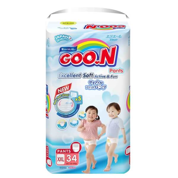 Tã quần Goo.n Slim Jumbo  (XXL, 15-25 kg, 34 miếng)