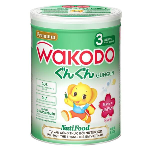 Sữa bột WAKODO GUNGUN 3, Từ 3 tuổi, 830g