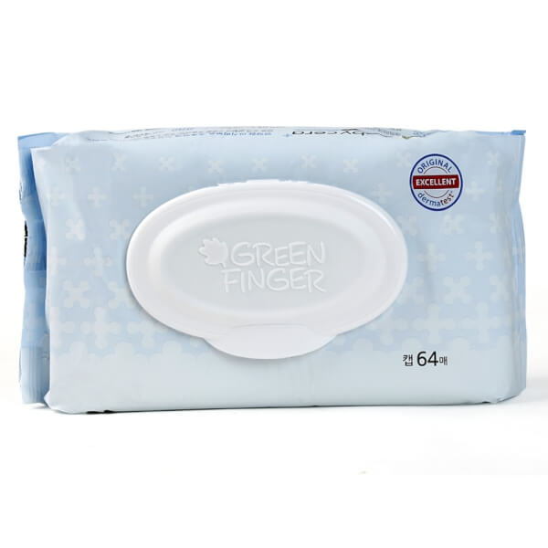 Khăn ướt cao cấp Green Finger tinh chất dưỡng ẩm, 64 tờ