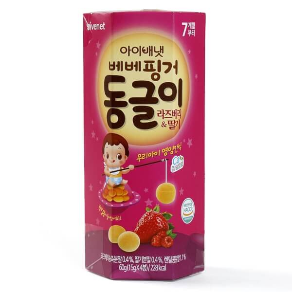 Bánh Ivenet Bebe vị Quả mâm xôi & Dâu tây - Ivenet Bebe Finger Ball (Raspberry & Strawberry)