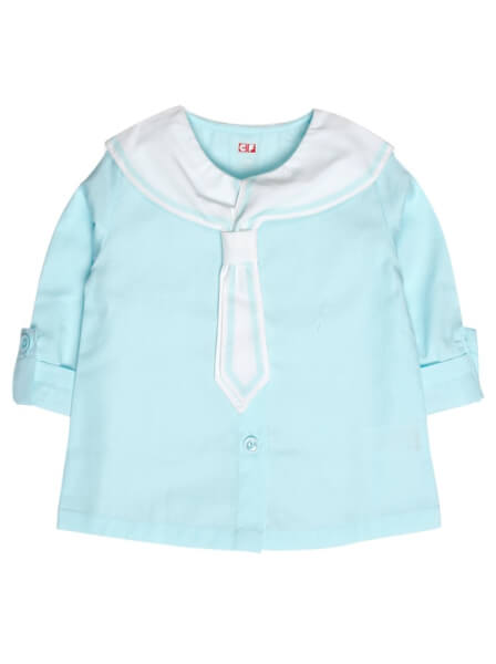 Áo vải bé gái tay dài CF G069021 Xanh