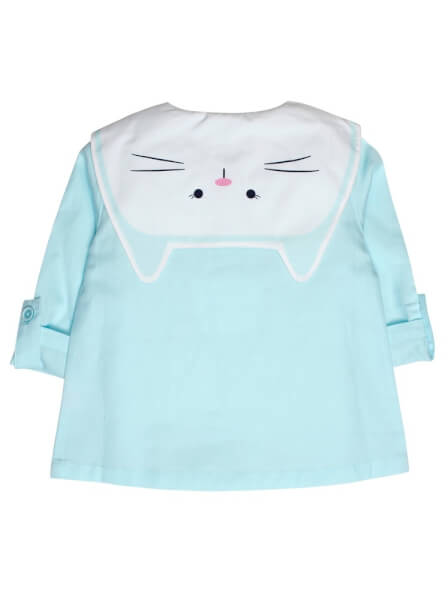 Áo vải bé gái tay dài CF G069021 Xanh