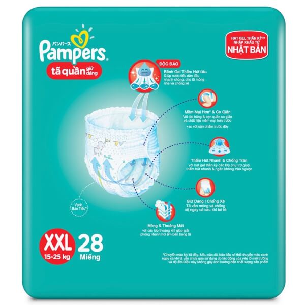 Tã quần Pampers tiết kiệm new (XXL, 15-25 kg, 28 miếng)