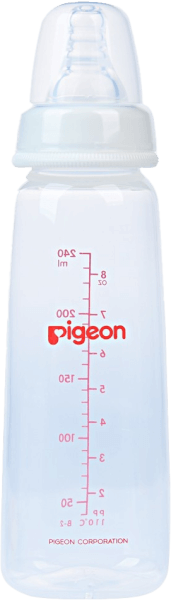 Bình sữa Pigeon nhựa PP BPA Free cổ hẹp vuông 240ml