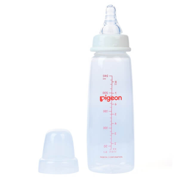 Bình sữa Pigeon nhựa PP BPA Free cổ hẹp vuông 240ml