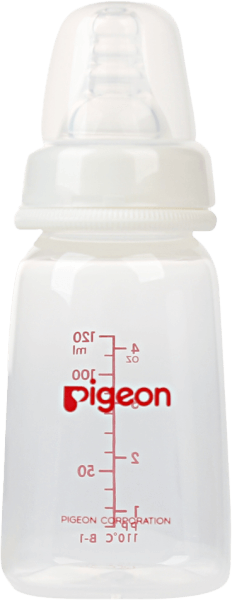 Bình sữa Pigeon nhựa PP BPA Free cổ hẹp vuông 120ml