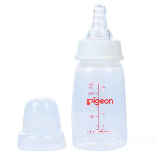 Bình sữa Pigeon nhựa PP BPA Free cổ hẹp vuông 120ml