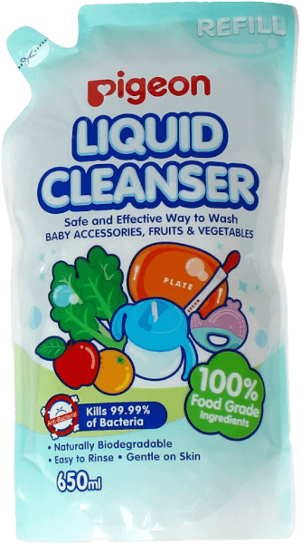 Dung dịch súc rửa bình sữa Pigeon túi 650ml refill