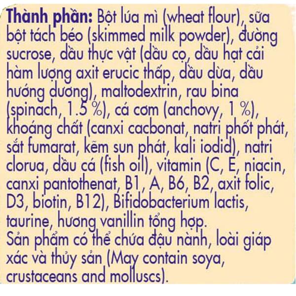 Bột ăn dặm Nestle Cá, Rau xanh, 200g