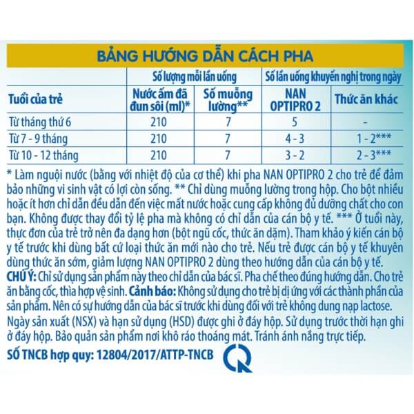 Sữa Nan Optipro 2 800g (6-12 tháng)