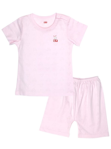 Bộ sơ sinh tay ngắn quần ngắn CF I089001 Hồng